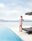 Twin Lounger with U-side table and umbrella